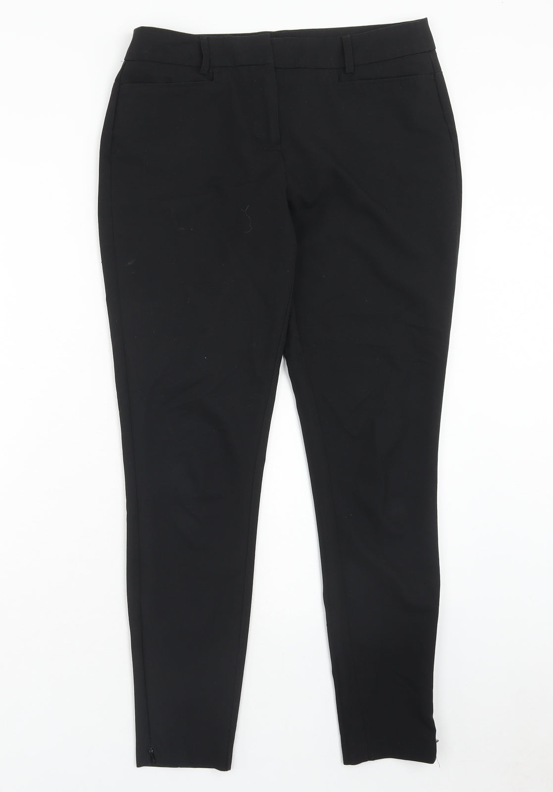 NEXT Womens Black Polyester Dress Pants Trousers Size 8 Regular Hook & Eye