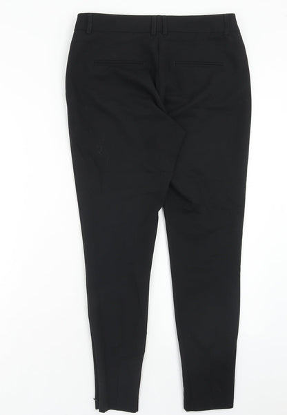 Next Womens Black Polyester Dress Pants Trousers Size 8 Regular Hook & Eye