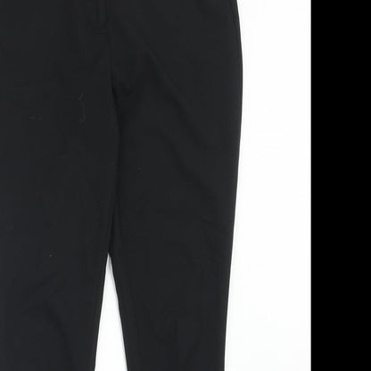 Next Womens Black Polyester Dress Pants Trousers Size 8 Regular Hook & Eye