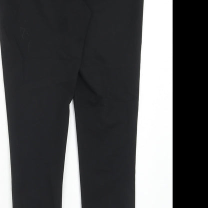 Next Womens Black Polyester Dress Pants Trousers Size 8 Regular Hook & Eye