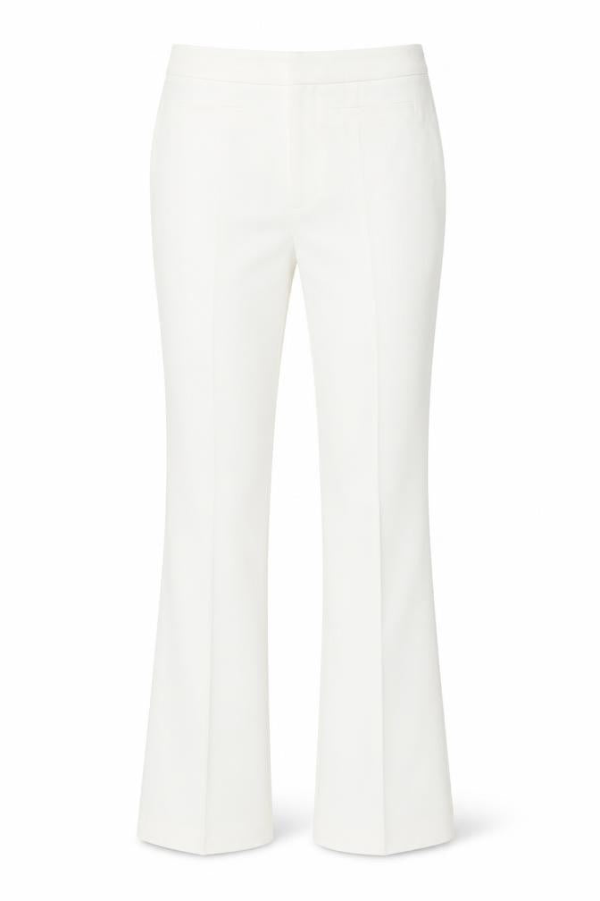 Preworn Womens White Polyester Dress Pants Trousers Size 30 in Regular Hook & Eye