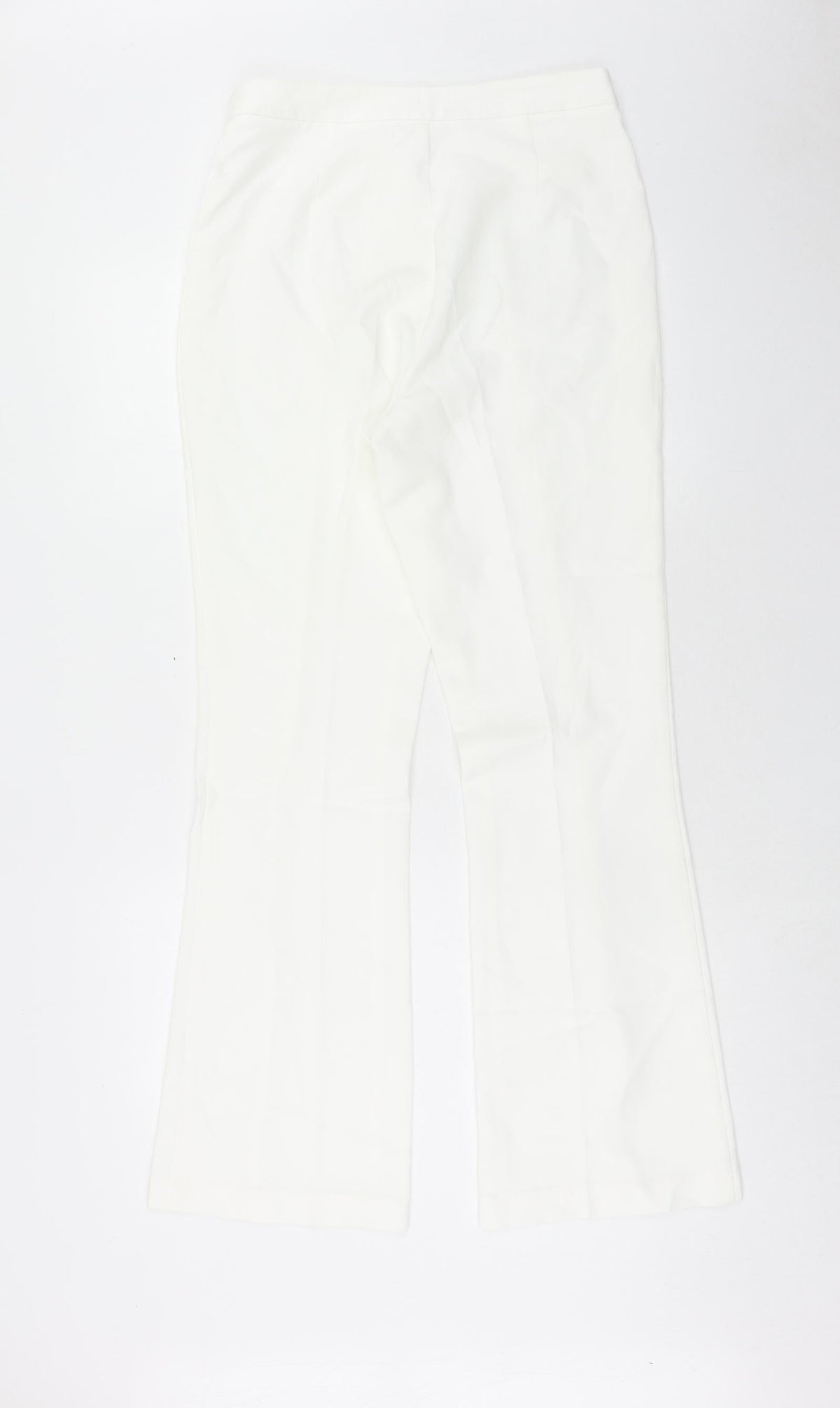 Preworn Womens White Polyester Dress Pants Trousers Size 30 in Regular Hook & Eye