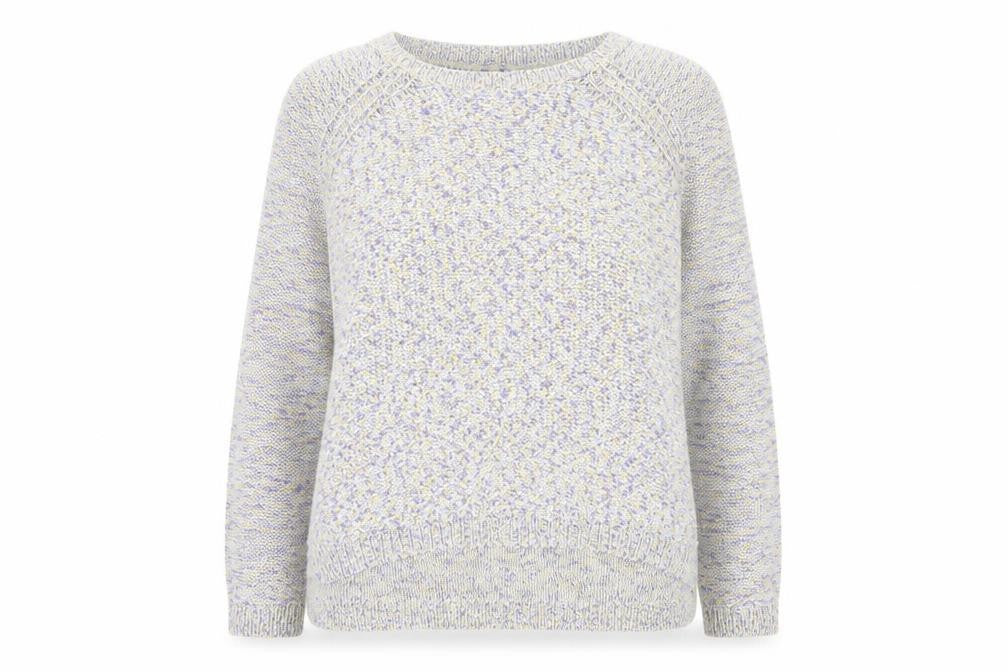 M&Co Womens Purple Boat Neck Cotton Pullover Jumper Size 16