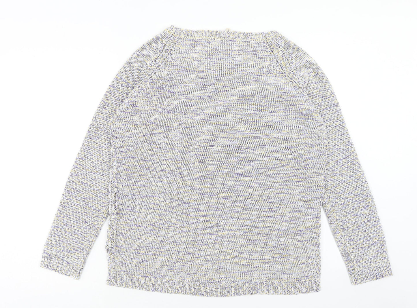 M&Co Womens Purple Boat Neck Cotton Pullover Jumper Size 16