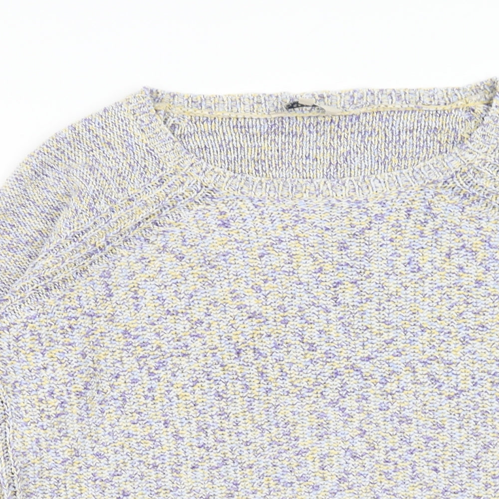 M&Co Womens Purple Boat Neck Cotton Pullover Jumper Size 16