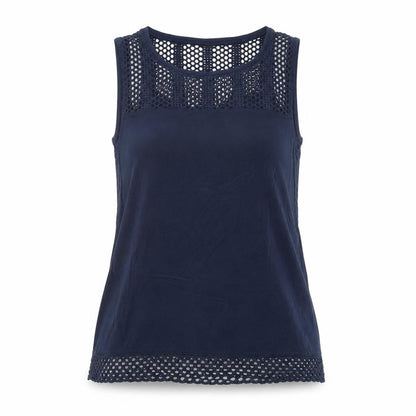 ESMARA Womens Blue Viscose Basic Tank Size S Round Neck