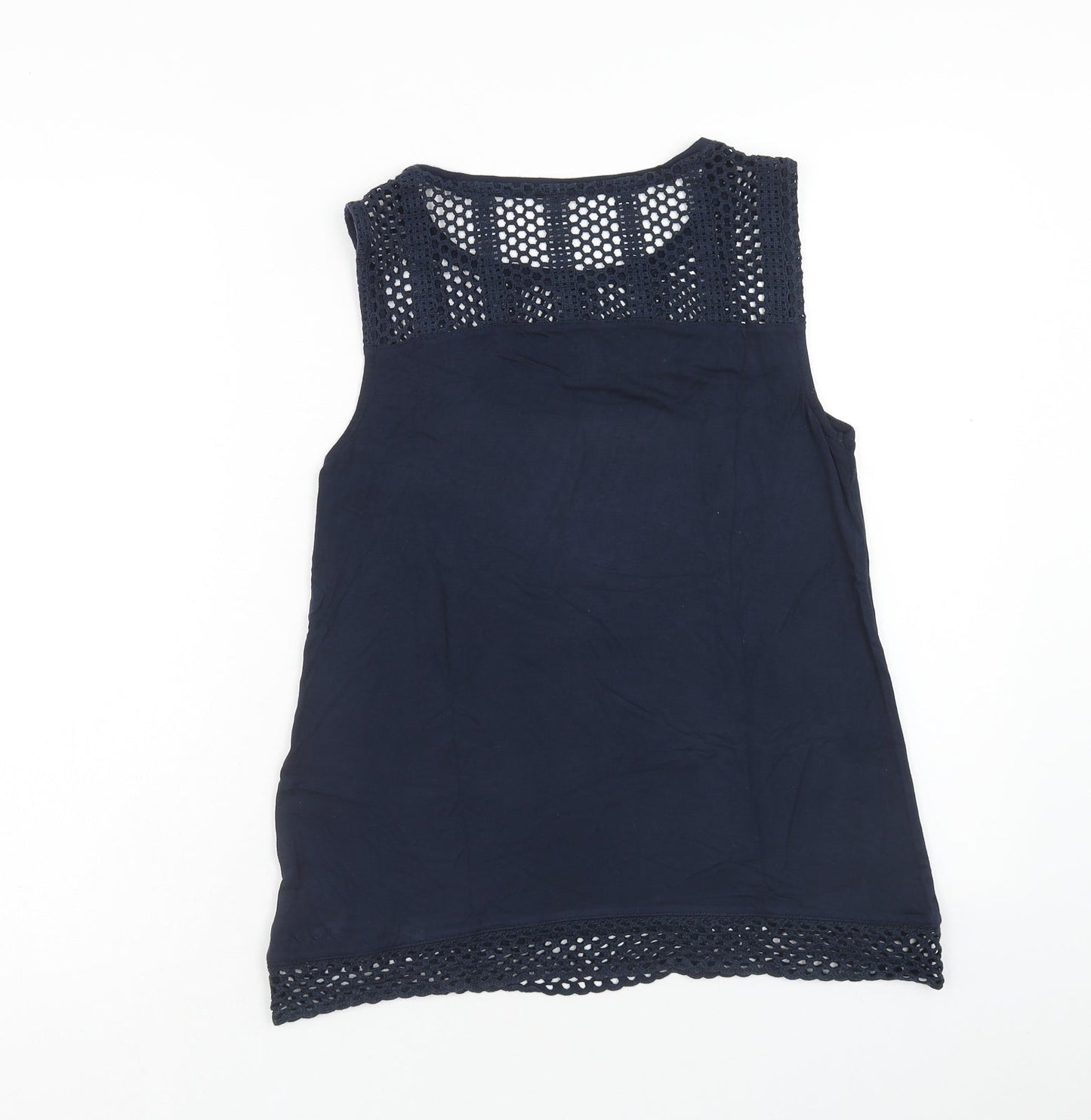 ESMARA Womens Blue Viscose Basic Tank Size S Round Neck
