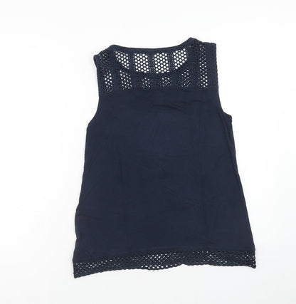 ESMARA Womens Blue Viscose Basic Tank Size S Round Neck