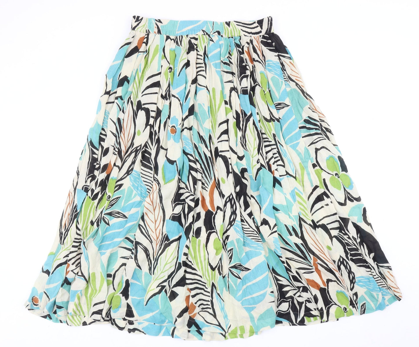 Adini Womens Multicoloured Geometric Viscose Pleated Skirt One Size