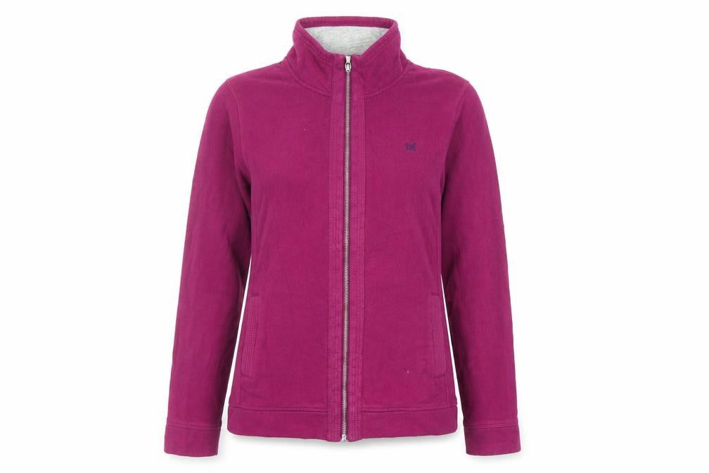 Crew Clothing Purple Cotton Full Zip Sweatshirt Size 10 Zip