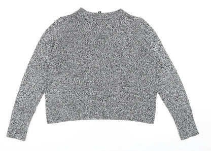 Divided by H&M Womens Grey Scoop Neck Acrylic Pullover Jumper Size S