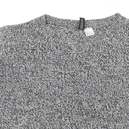 Divided by H&M Womens Grey Scoop Neck Acrylic Pullover Jumper Size S