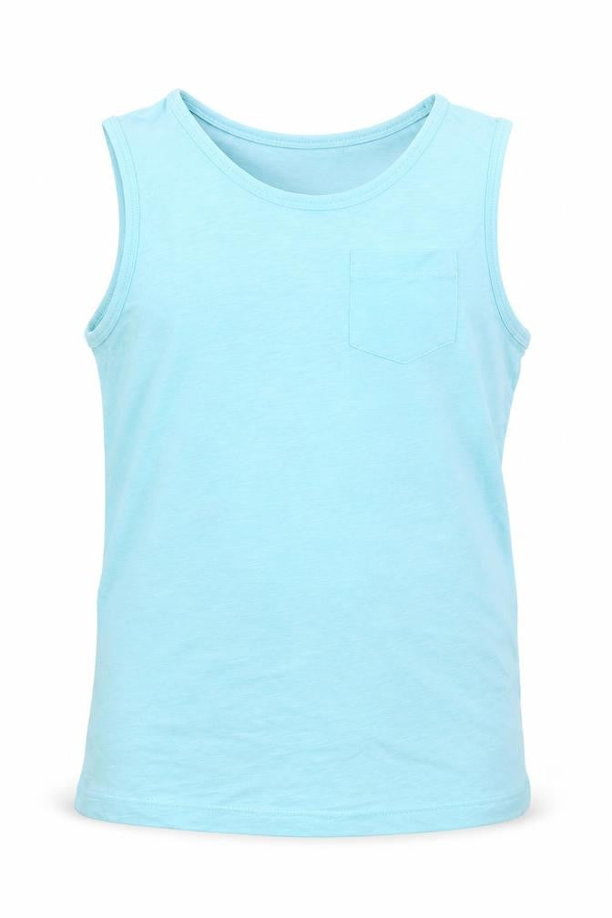 Next Boys Blue Cotton Basic Tank Size 9 Years Scoop Neck Pullover