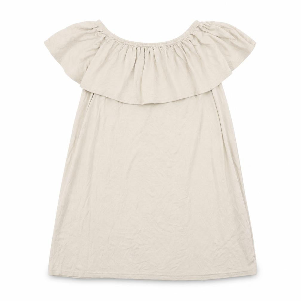 Boohoo Womens Beige Viscose Shift Size 10 Off the Shoulder Pullover