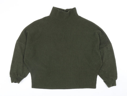 River Island Womens Green High Neck Polyester Pullover Jumper Size XS