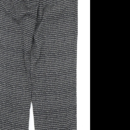 H&M Womens Black Geometric Polyester Jogger Trousers Size 10 Regular