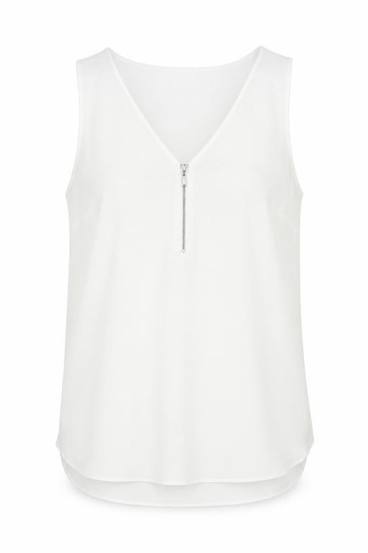papaya Womens White Polyester Basic Tank Size 12 V-Neck