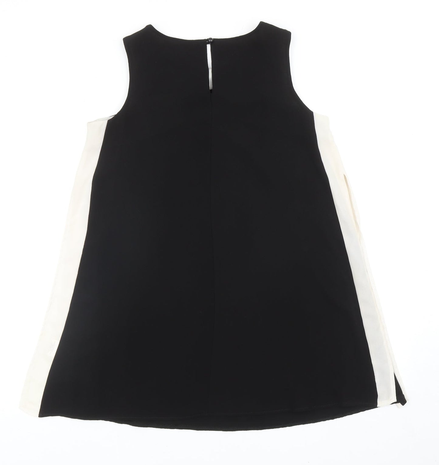 Love Womens Black Polyester Basic Blouse Size M Round Neck