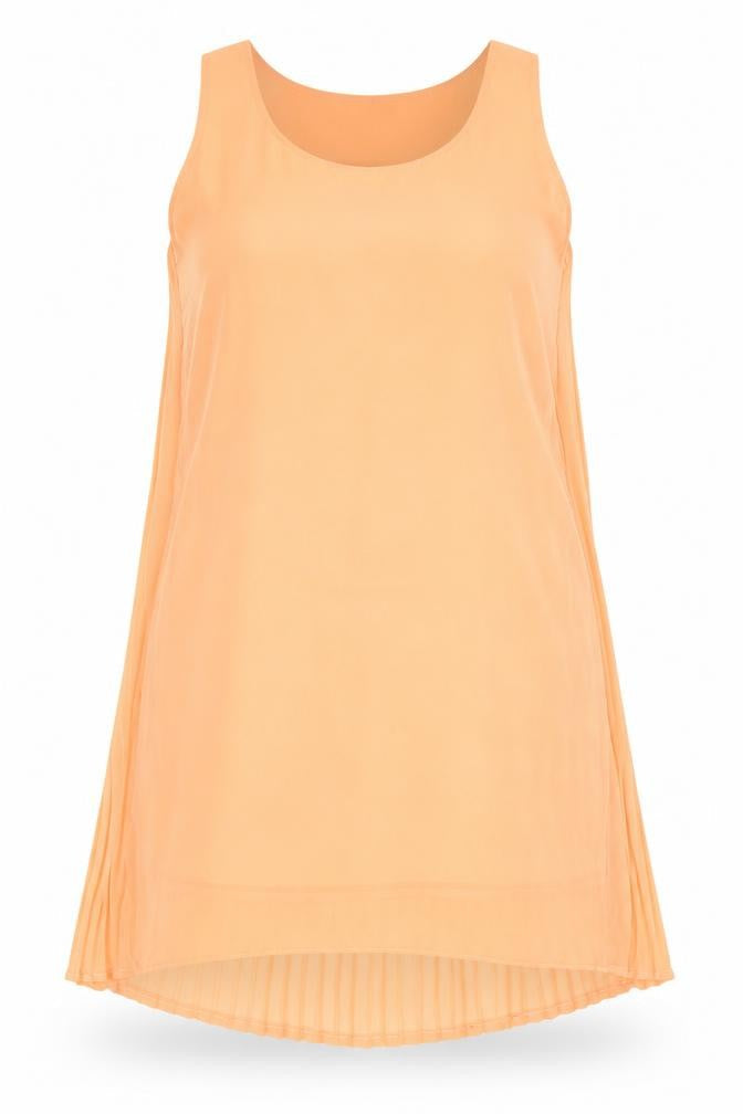 VERO MODA Womens Orange Polyester Tank Dress Size M Round Neck Button