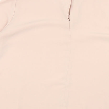 Papaya Womens Pink Polyester Basic Blouse Size 12 V-Neck
