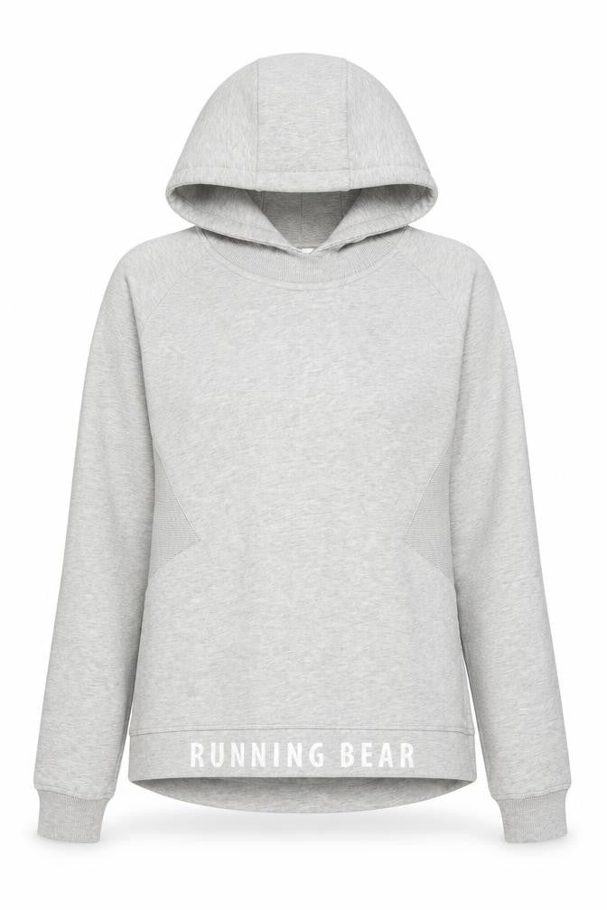 Running Bear Womens Grey Cotton Pullover Hoodie Size S Pullover