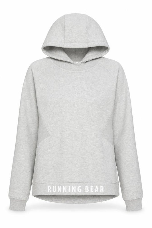 Running Bear Womens Grey Cotton Pullover Hoodie Size S Pullover