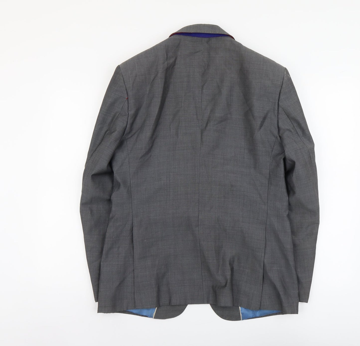 Alfred Brown Mens Grey Polyester Jacket Blazer Size S