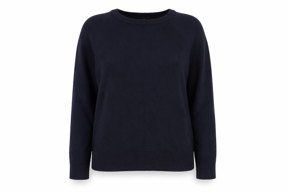 M&Co Womens Blue Scoop Neck Viscose Pullover Jumper Size 14