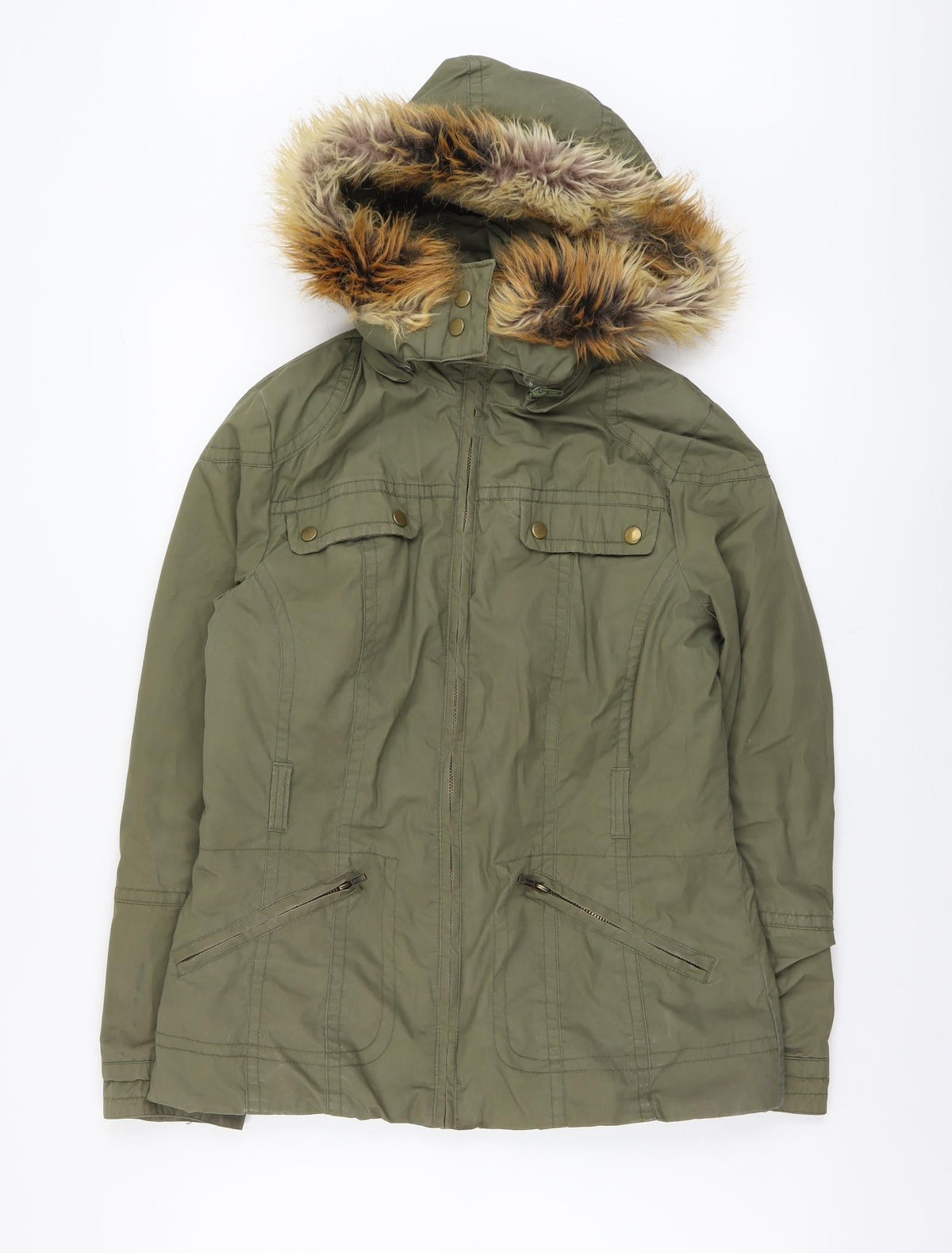 H&M Womens Green Parka Jacket Size M Zip