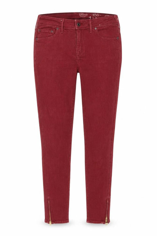 Jack Wills Womens Red Cotton Skinny Jeans Size 30 in L27 in Regular Button