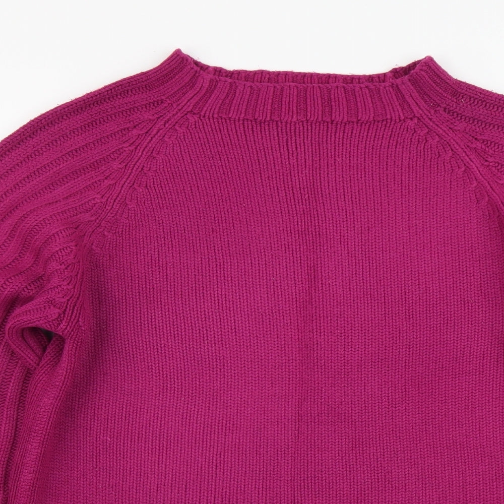 Nutshell Womens Purple Mock Neck Acrylic Pullover Jumper Size M