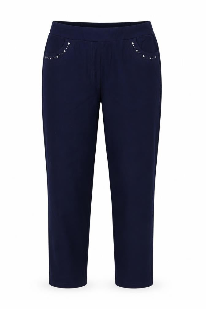 Bassini Womens Blue Viscose Trousers Size M Regular