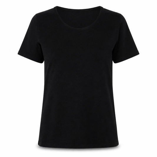 Julipa Womens Black Polyester Basic T-Shirt Size 8 Round Neck