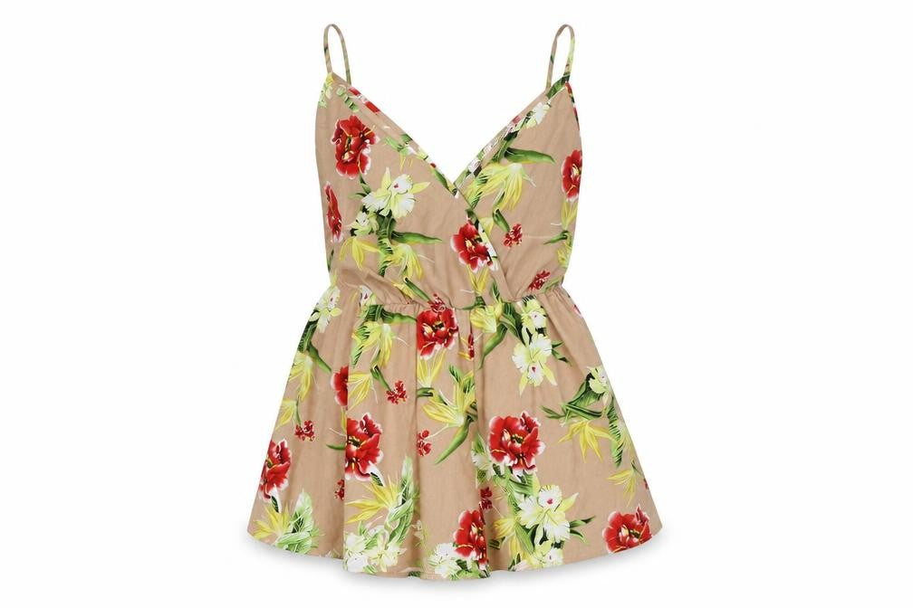 Diffuse Womens Multicoloured Floral Polyester Playsuit One-Piece Size 10 Pullover