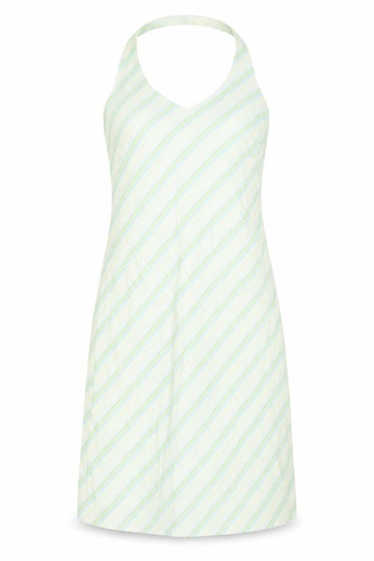 X-Mali Womens Multicoloured Striped Cotton Tank Dress Size L Halter Zip