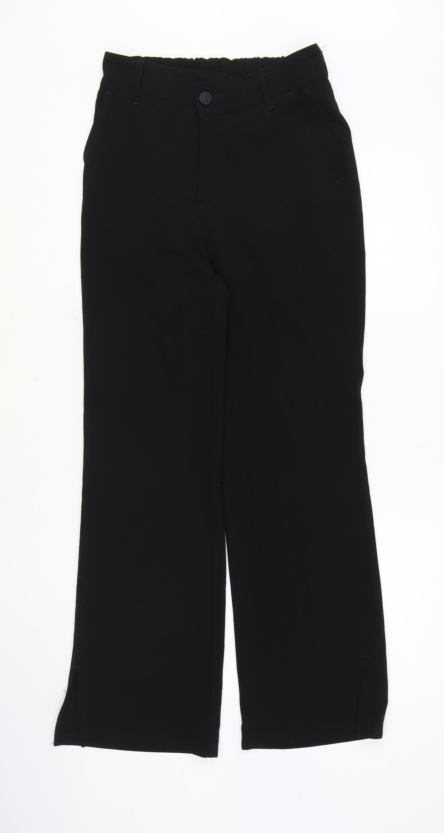 Yishion Womens Black Polyester Trousers Size M Regular Zip