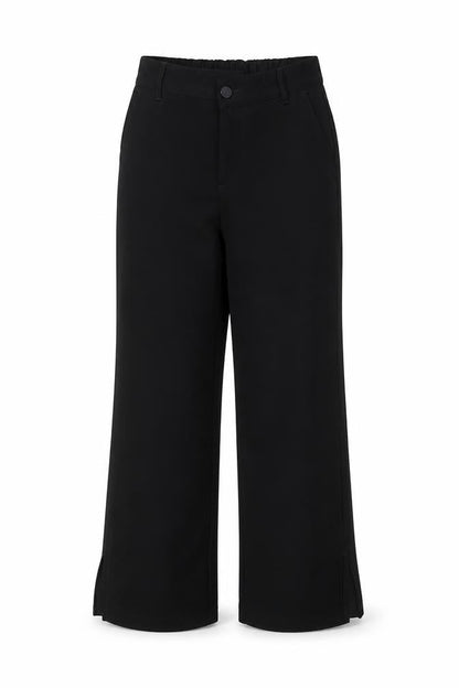 Yishion Womens Black Polyester Trousers Size M Regular Zip