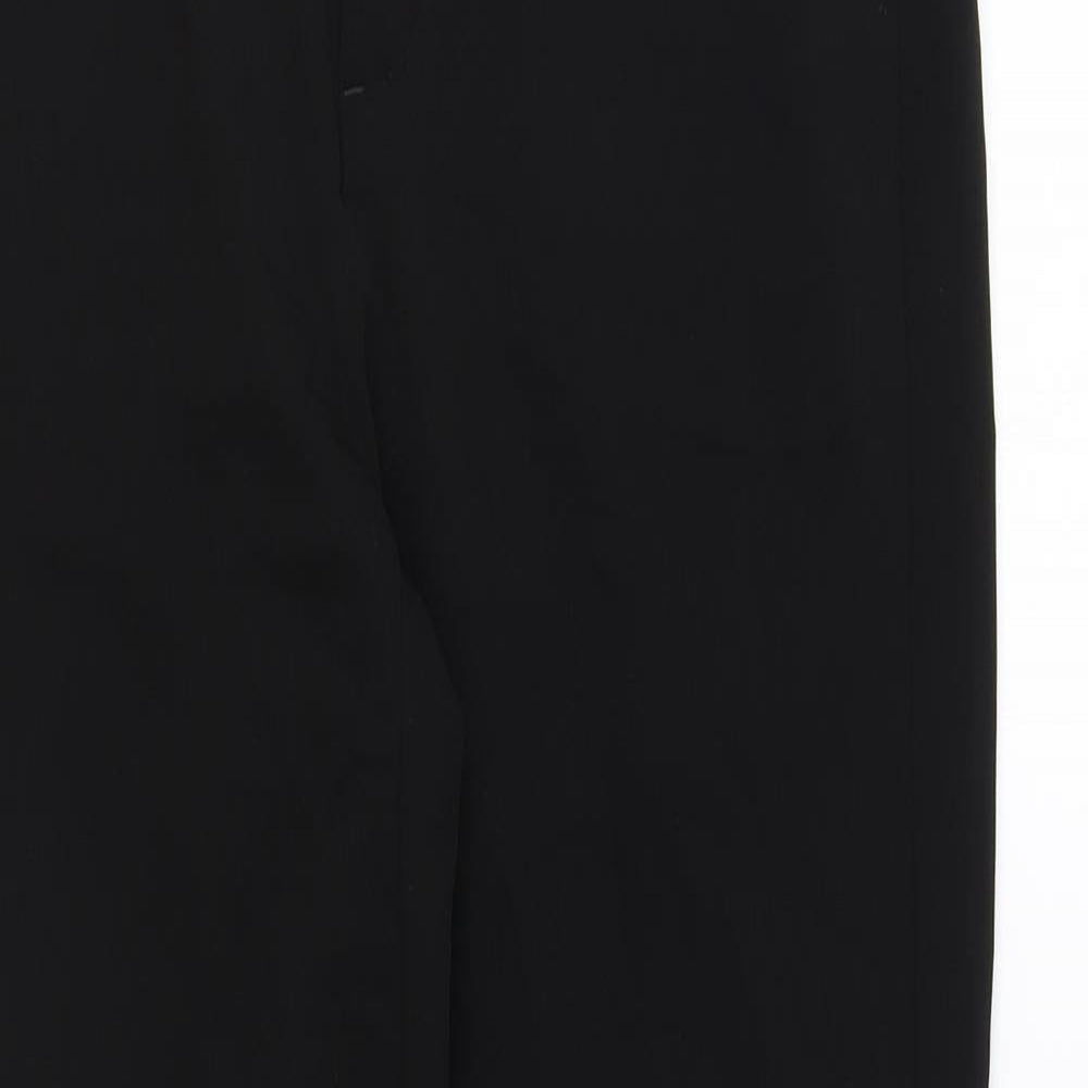Yishion Womens Black Polyester Trousers Size M Regular Zip