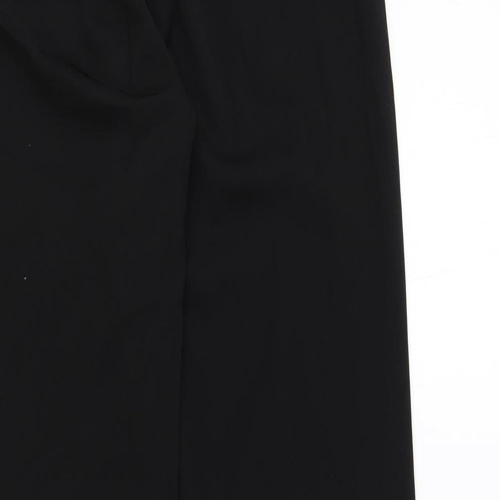 Yishion Womens Black Polyester Trousers Size M Regular Zip