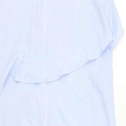 Next Womens Blue Polyester A-Line Size 8 Scoop Neck Zip - Layered