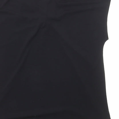 Ellen Tracy Womens Black Viscose Basic Blouse Size L V-Neck