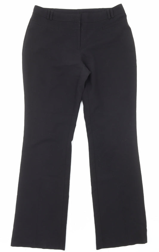 Dorothy Perkins Womens Black Viscose Dress Pants Trousers Size 10 Regular Zip