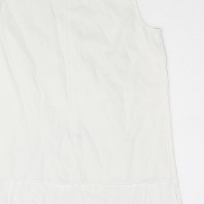 Episode Womens White Polyester Basic Tank Size S Round Neck