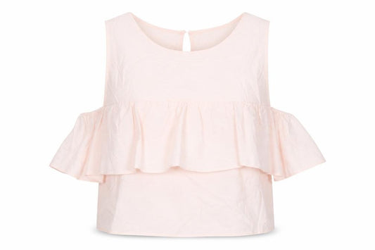 Atmosphere Womens Pink Cotton Cropped Blouse Size 12 Round Neck