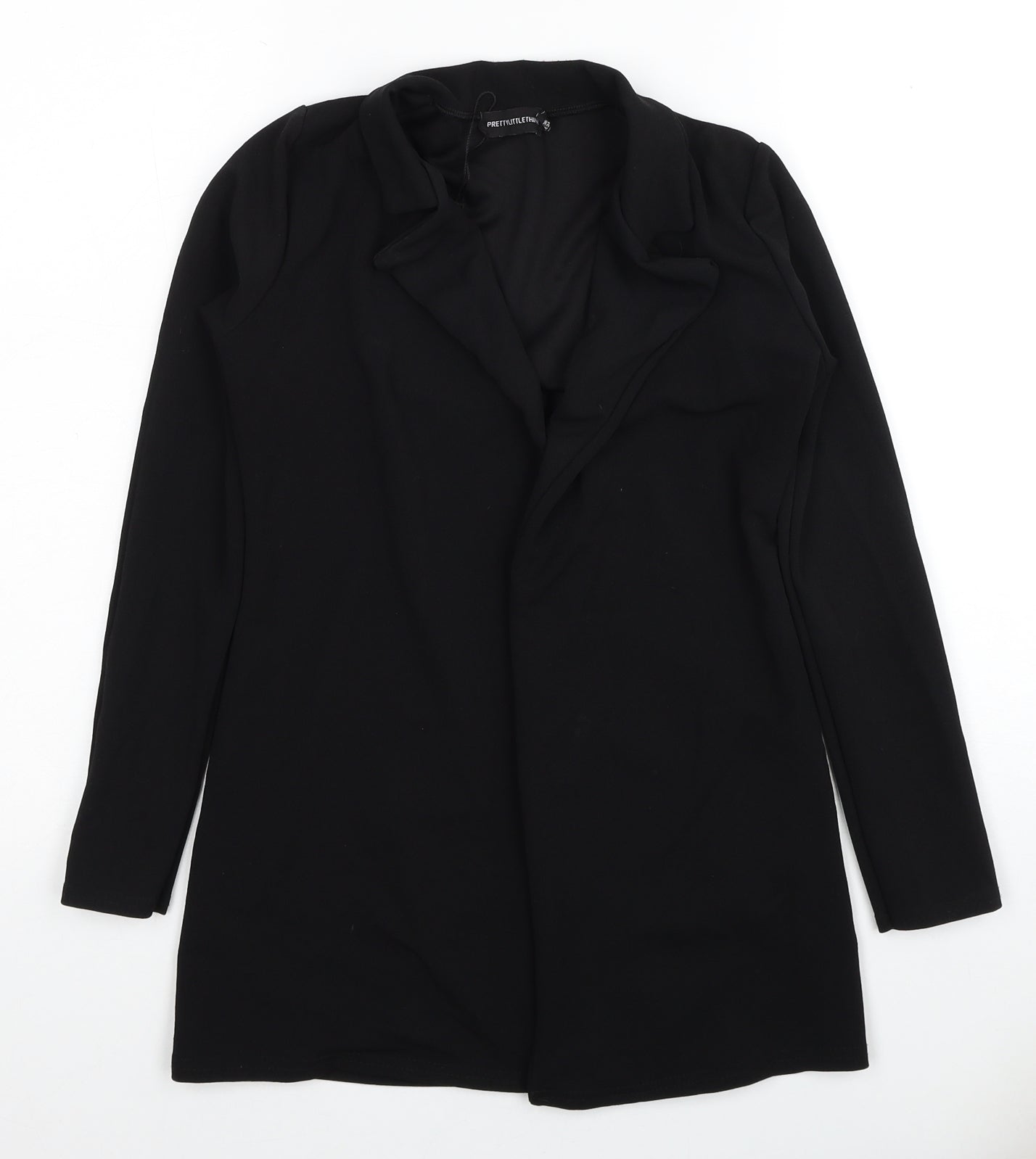 PRETTYLITTLETHING Womens Black Jacket Coatigan Size 8