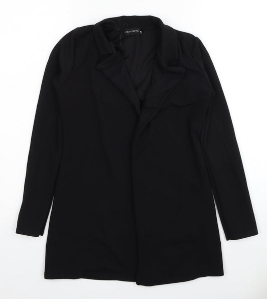 PRETTYLITTLETHING Womens Black Jacket Coatigan Size 8