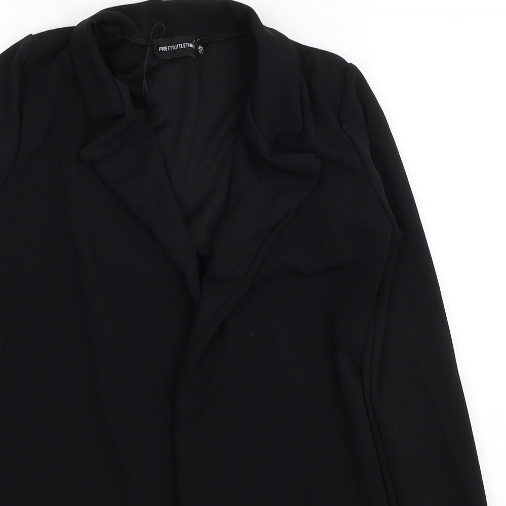 PRETTYLITTLETHING Womens Black Jacket Coatigan Size 8