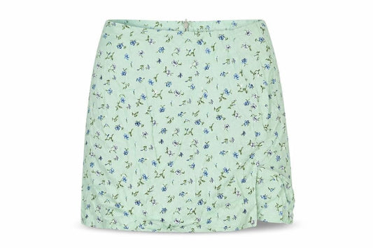 Motel Rocks Womens Green Floral Viscose Mini Skirt Size 2XS Zip