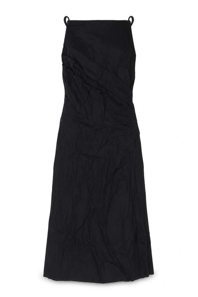 Zara Womens Black Linen A-Line Size XS Square Neck Pullover
