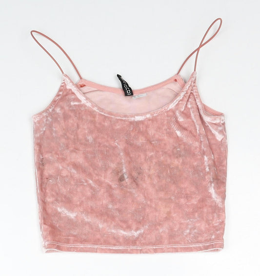 H&M Womens Pink Polyester Cropped Tank Size XS Round Neck
